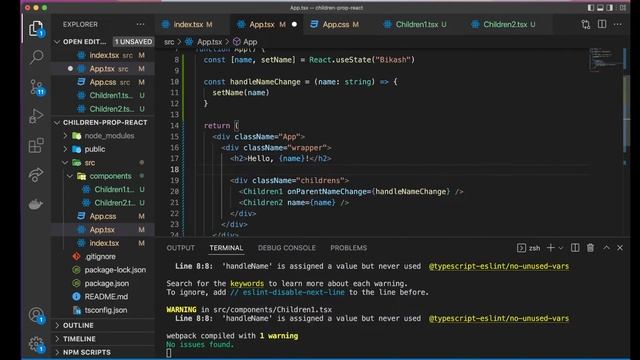 Handle parents props and function from children in React