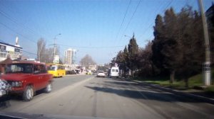 Едем по городу Севастополь от проспекта Античный до Автовокзала