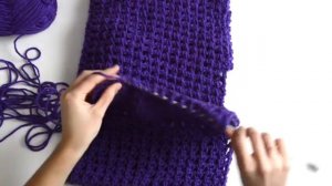 Вяжу шарф тунисским крючком