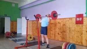 Жим штанги стоя, 75 килограмм