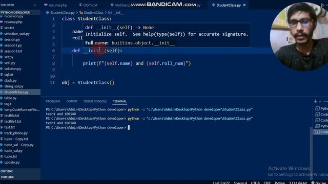 OOP's -Constructor| Python init & str Functions | Python Constructor With Examples