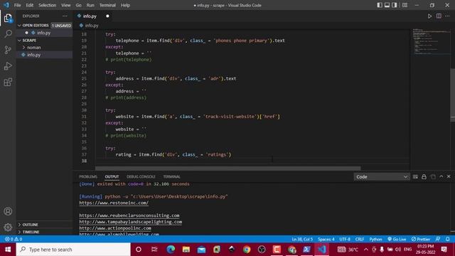 Web scraping using python