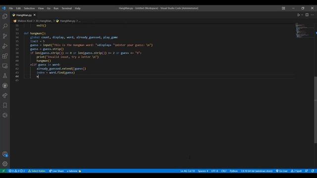 Creating a simple Hangman game in Python | Python | Maboo Kool
