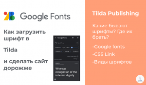 Tilda Publishing | Какие бывают шрифты? Как подключить шрифт с Google Fonts?