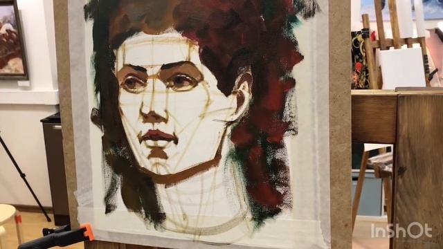 Портрет маслом. Полное видео с комментариями. Художник Михаил Анфиногенов.