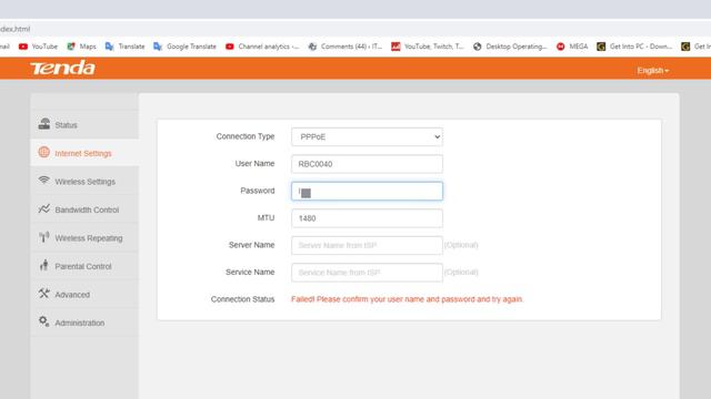 Fix failed please confirm your username and password
