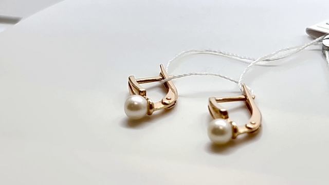 Золотые серьги с Жемчугом культивированным смотреть онлайн