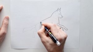 Drawing dog for Beginners: Pencil Drawing Tutorial for Kids - How to draw a German shepherd dog