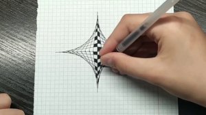 ПРОСТОЙ 3D РИСУНОК по КЛЕТОЧКАМ