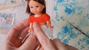 Комплект для куклы Эви. Часть 2. Платье с рукавами фонарик.