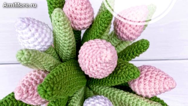 Амигуруми: схема Тюльпаны. Игрушки вязаные крючком - Free crochet patterns.