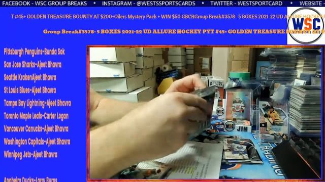 Group Break#3578- 5 BOXES 2021-22 UD ALLURE HOCKEY PYT #45+ GOLDEN TREASURE BOUNTY AT $200+Oilers M смотреть онлайн