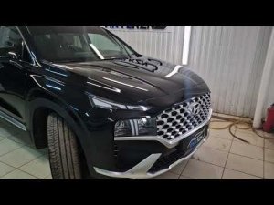 Бронирование кузова автомобиля Hyundai Santa Fe полиуретановой пленкой