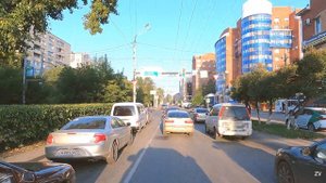 На машине по Томску. Проспект Ленина / By car in the city of Tomsk. Lenin street / 4k