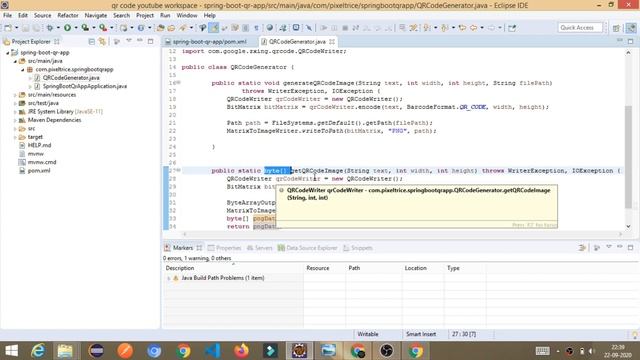 Generate the QR Code using Spring Boot Application смотреть онлайн