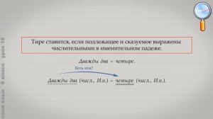 Русский язык 8 класс (Урок№18 - Тире между подлежащим и сказуемым.)
