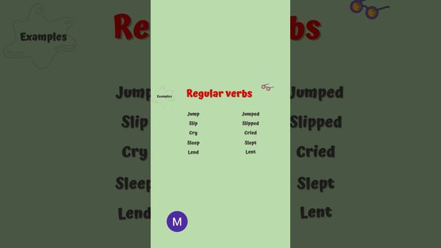 Examples of regular & Irregular verbs