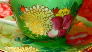 Чайная пара Барыня на мятном крытье Дулево Красивая посуда Фарфор Tea cup & saucer Dulevo