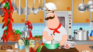 EASY! Make Pizza Dough ready in 45 minutes real kitchen food cartoon cooking videos with Bob Pepper