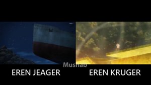 epic! attack titan eren jeager vs eren kruger lift marley ship