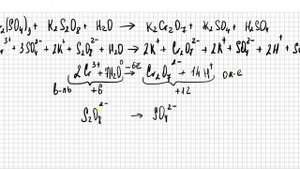 Подбор коэффициентов ОВР "методом полуреакций". Cr2(SO4)3+K2S2O8+H2O
