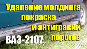 Удаление молдингов, покраска и антигравий порогов ВАЗ-2107