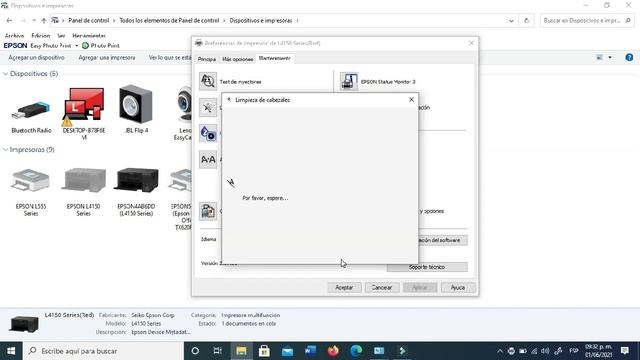 Como hacer limpieza de cabezales impresora EPSON L4150 en Windows 10 смотреть онлайн