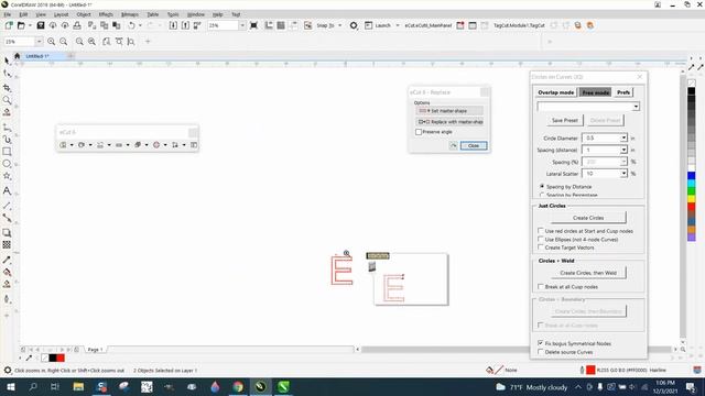 Corel Draw Tips & Tricks Circles on Curved lines MACRO Part 2 Other Shapes смотреть онлайн