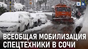 В Сочи устраняют последствия обильного снегопада