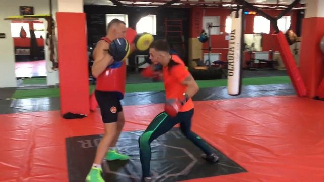 Оттачивание комбинаций на лапах.Клуб единоборств ГЛАДИАТОР смотреть онлайн