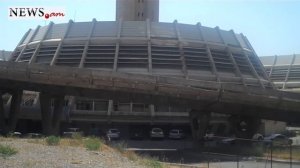 Old building of Zvartnots airport after overhead road collapses