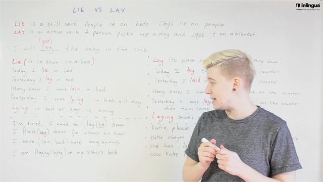 Tricky Words - Lie vs Lay - English Lessons with inlingua Vancouver