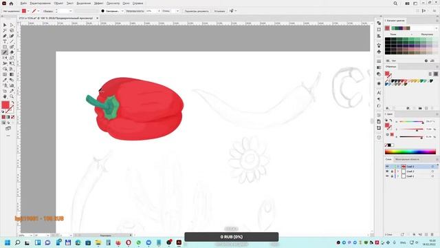 рисуем векторную иллюстрацию для стоков на тему праздника Синко де Майо\ Cinco de mayo, смотреть онлайн