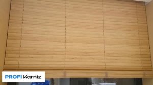 Горизонтальные жалюзи из дерева с электроприводом
