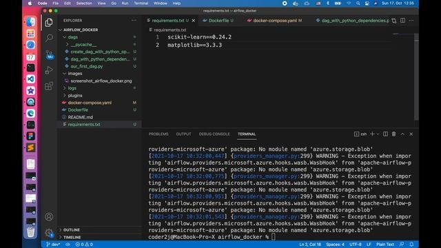 Airflow docker install python packages: Airflow Tutorial P11