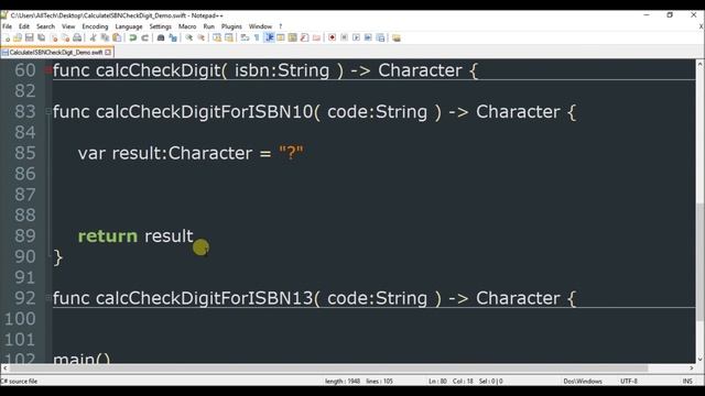 isbn calc check digit in swift 3 смотреть онлайн