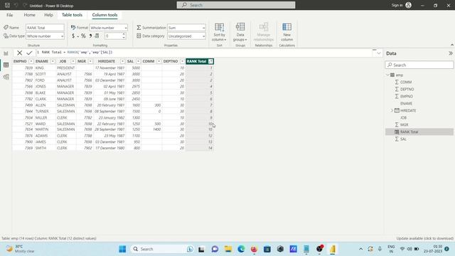 DAX RANKX function in Power BI