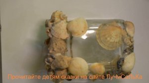 Карандашница из ракушек