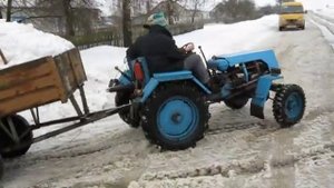 самодельный минитрактор по снегу