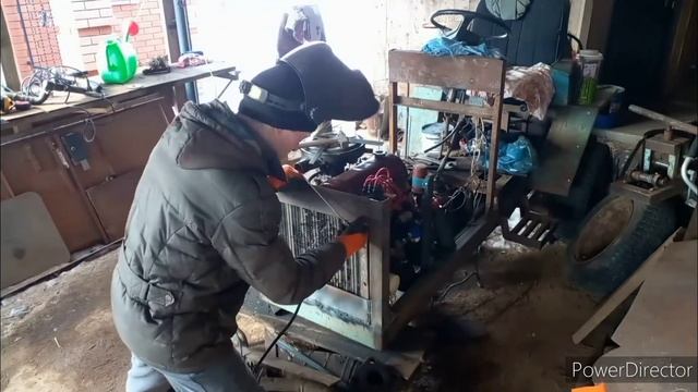 установка решетки радиатора+радиатор на самодельный минитрактор смотреть онлайн