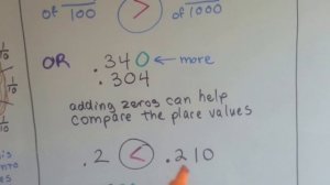 Grade 5 Math #3.3, Compare and Order Decimals by Size