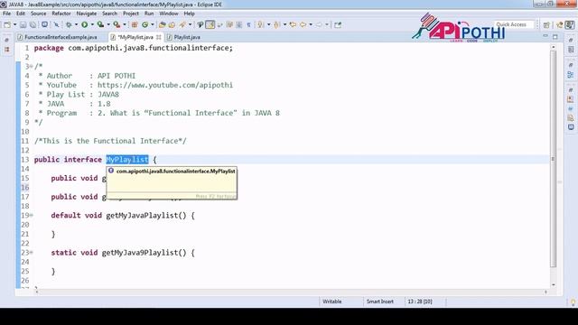2. What is Functional Interface in JAVA 8 || APIPOTHI || FUNCTIONAL INTERFACE || JAVA8 смотреть онлайн