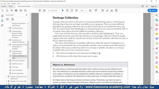 7. JAVA OCA 1Z0 808 Ordering Elements in a Class Destroying Objects Chapter 1 Building Blocks