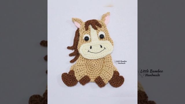 crochet zoo animals applique,koala,horse,dog,cat,panda,elephant,mouse applique. смотреть онлайн