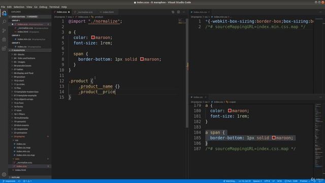 030 Базовое использование препроцессора SASS SCSS