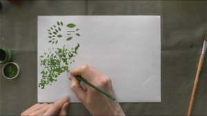 Как нарисовать листья деревьев, которые расположены на ближнем плане #Какрисоватьлистья #Листья