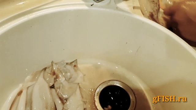 Кальмар. Наконец-то рассказали как быстро чистить кальмар.