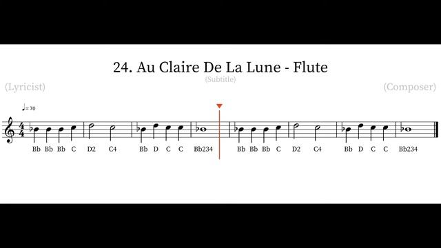 Au Claire De La Lune - Flute смотреть онлайн