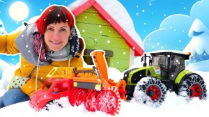 Капуки машины – Снегоуборщик ❄️ Развивающие видео про машинки для малышей