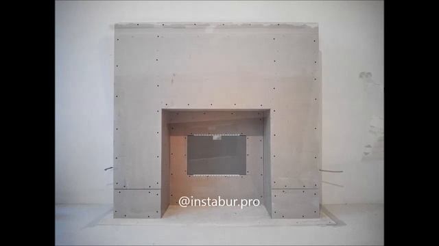 Декоративный камин со скрытым люком. Облицовка плиткой. смотреть онлайн